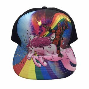 Marvel Studios Deadpool Rainbow Unicorn Snapback Adjustable Hat Cap